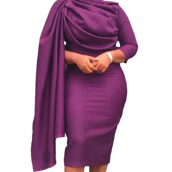Royal Cloaked Sleeve Bodycon Dress - Real Queen Royalty